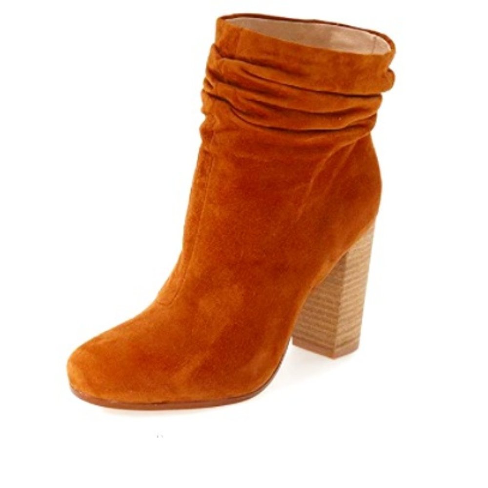 YDN Brown Faux Suede Slouchy Ankle Booties